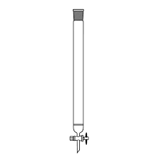 CHROMATOGRAPHY COLUMN WITH SINTERED DISC, GLASS STOPCOCK WITH SOCKET