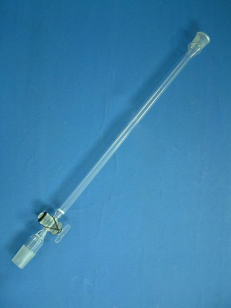 CHROMATOGRAPHY COLUMN WITH SINTERED DISC, GLASS STOPCOCK WITH CONE & SOCKET